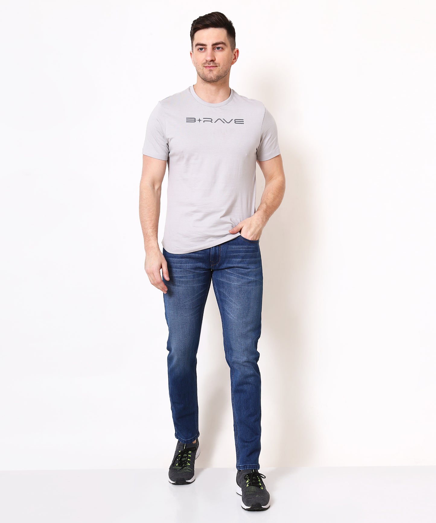 Mens Slim Fit Dark Blue Jeans 187