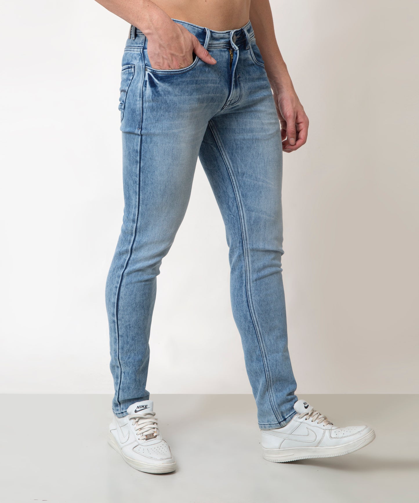 Mens Slim Fit Light Blue Jeans 185(1)