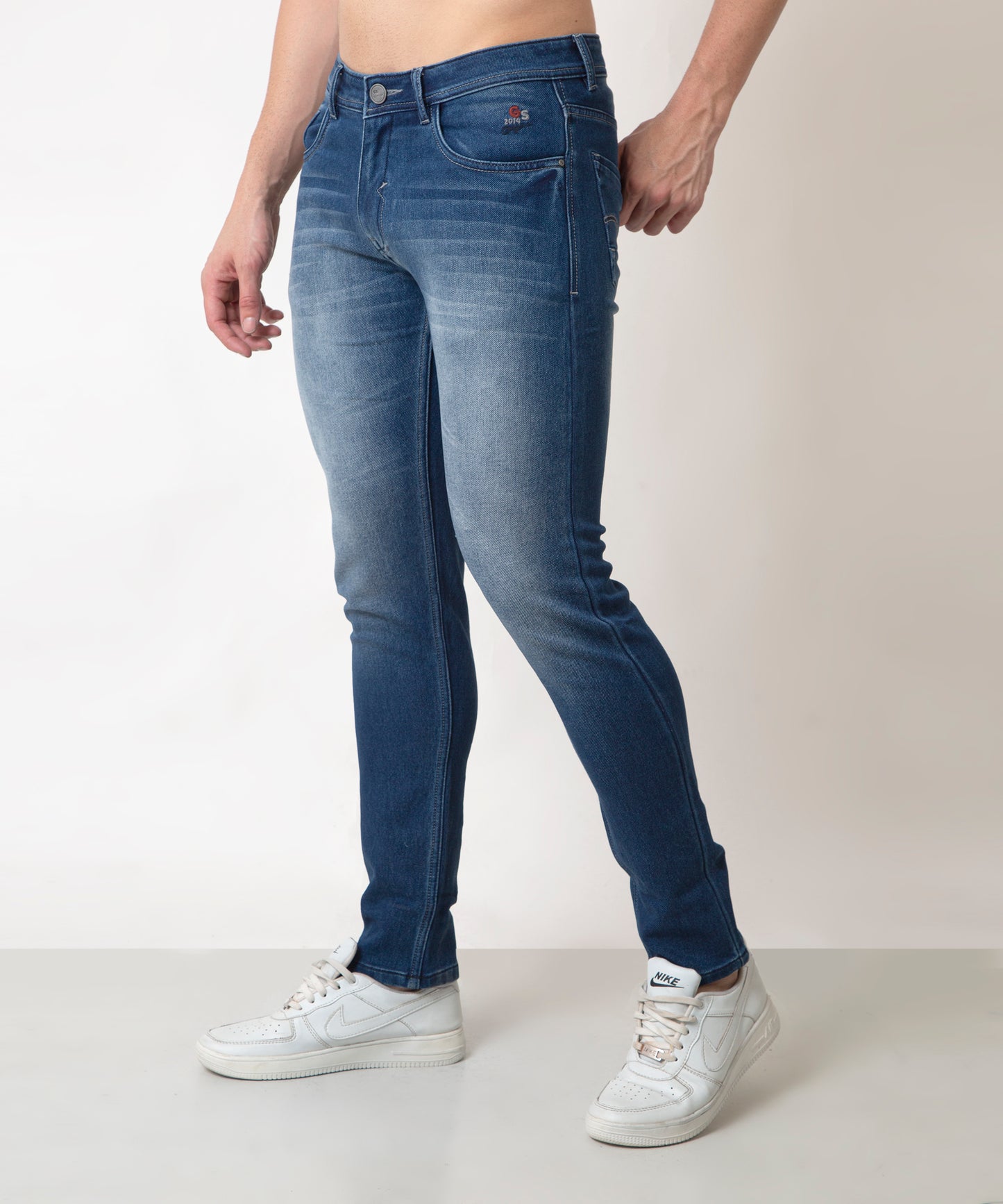 Mens Slim Fit Dark Blue Jeans  185(2)